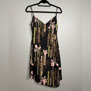 BCBG Black Dress with Bamboo Print